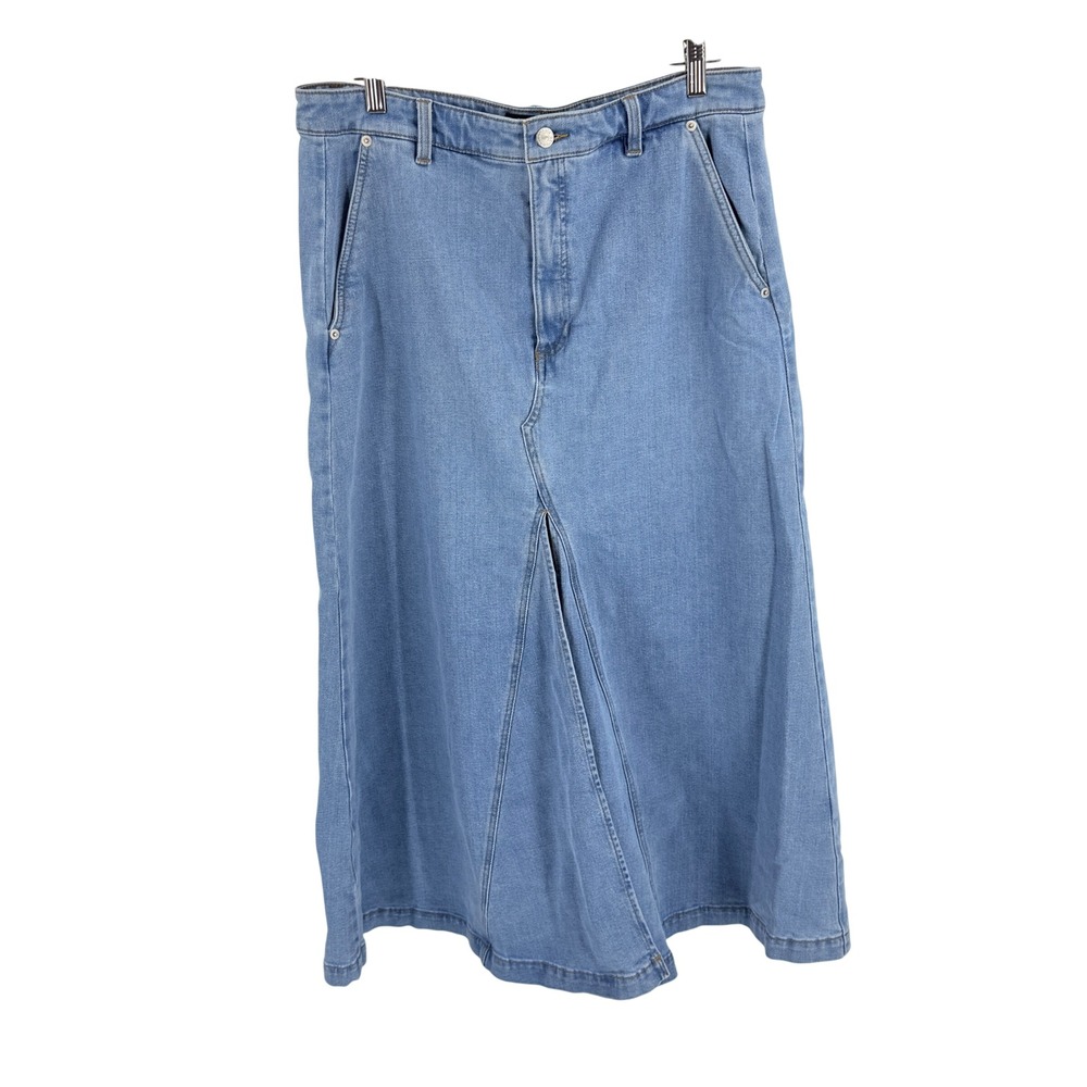 Banana Republic Denim Midi Skirt Blue 14 Casual Classic Long Jean Everyday